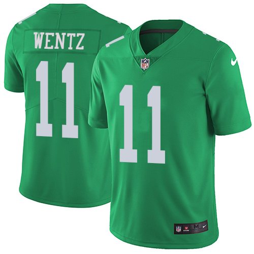 Nike Men & Women & Youth Eagles 11 Carson Wentz Green Color Rush Limited Jersey,We sell and wholesale Nike Men & Women & Youth Eagles 11 Carson Wentz Green Color Rush Limited Jersey on line form chian!